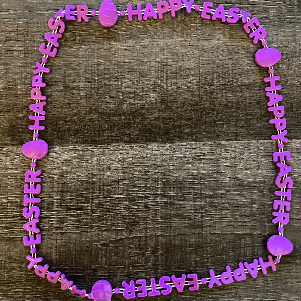 💞 New Purple “Happy Easter” Spring Necklace